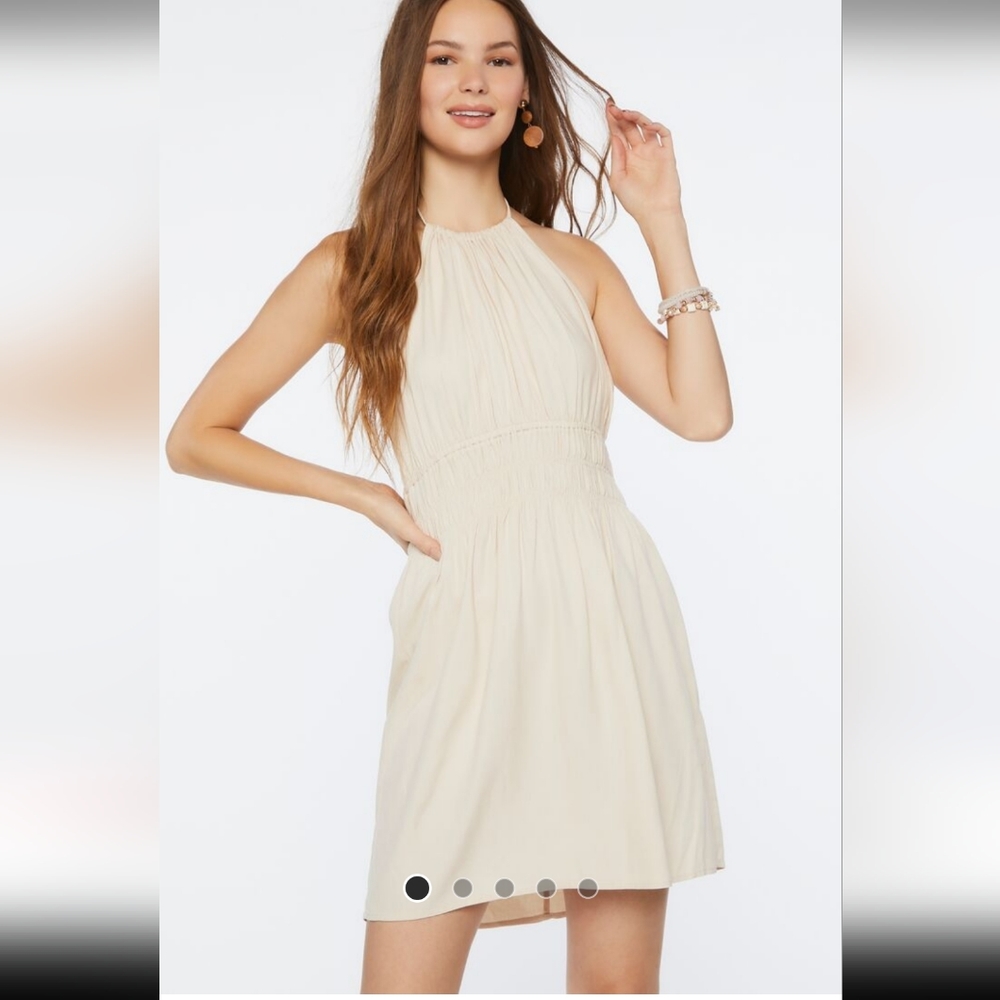 Smocked Halter Mini Dress XS